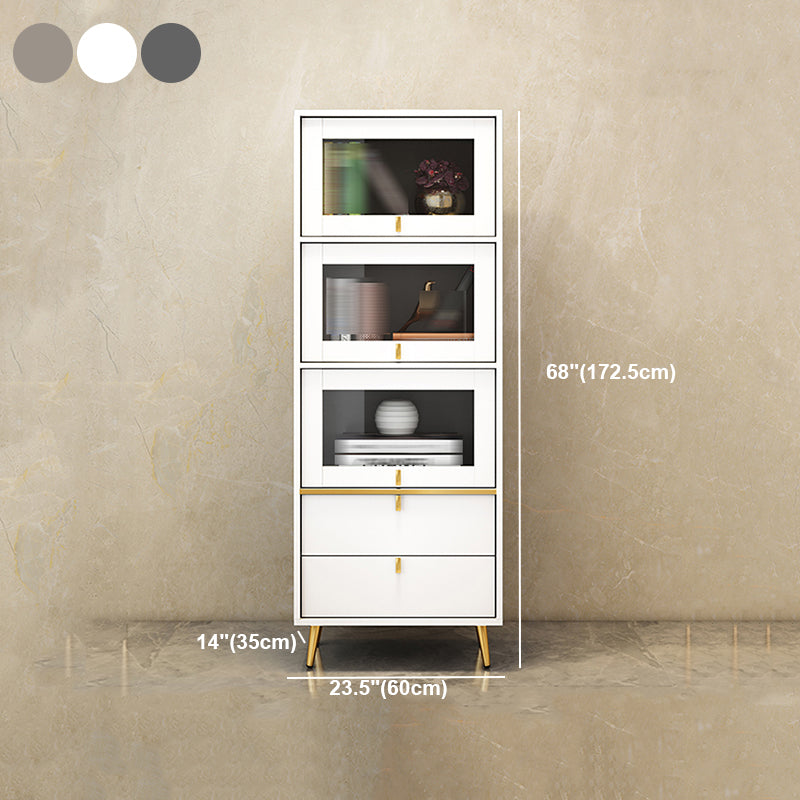 Modern Style Bookshelf Closed Back Shelf Bookcase with Doors for Office Home