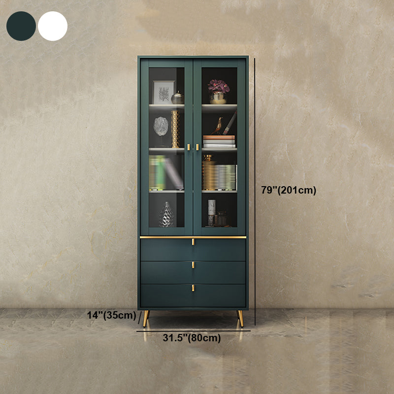 Modern Style Bookshelf Closed Back Shelf Bookcase with Doors for Office Home