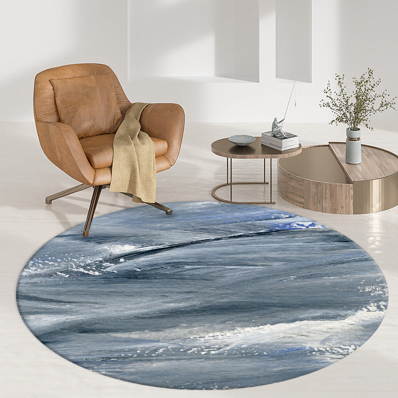 Grey Modern Rug Abstract Print Rug Washable Rug for Sitting Room