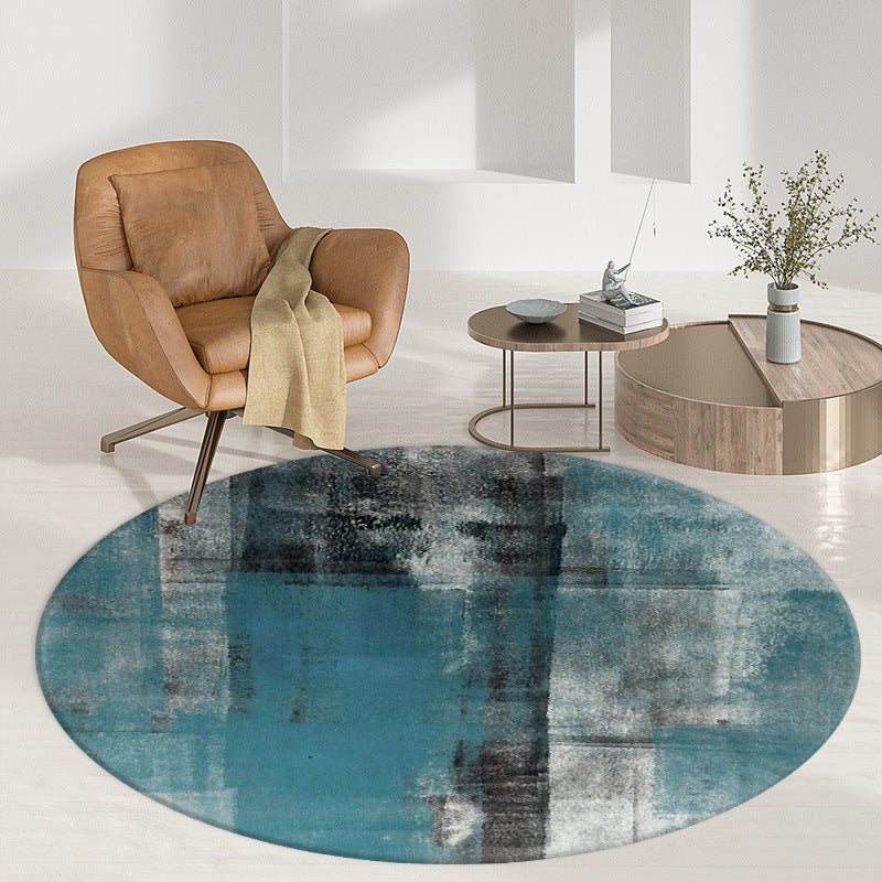 Grey Modern Rug Abstract Print Rug Washable Rug for Sitting Room