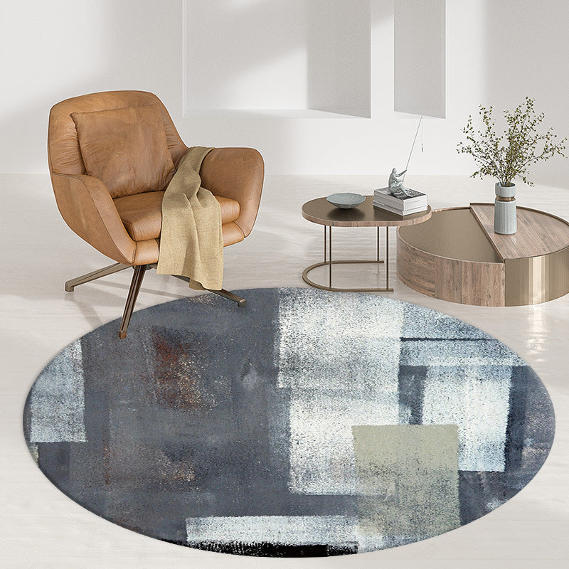 Grey Modern Rug Abstract Print Rug Washable Rug for Sitting Room