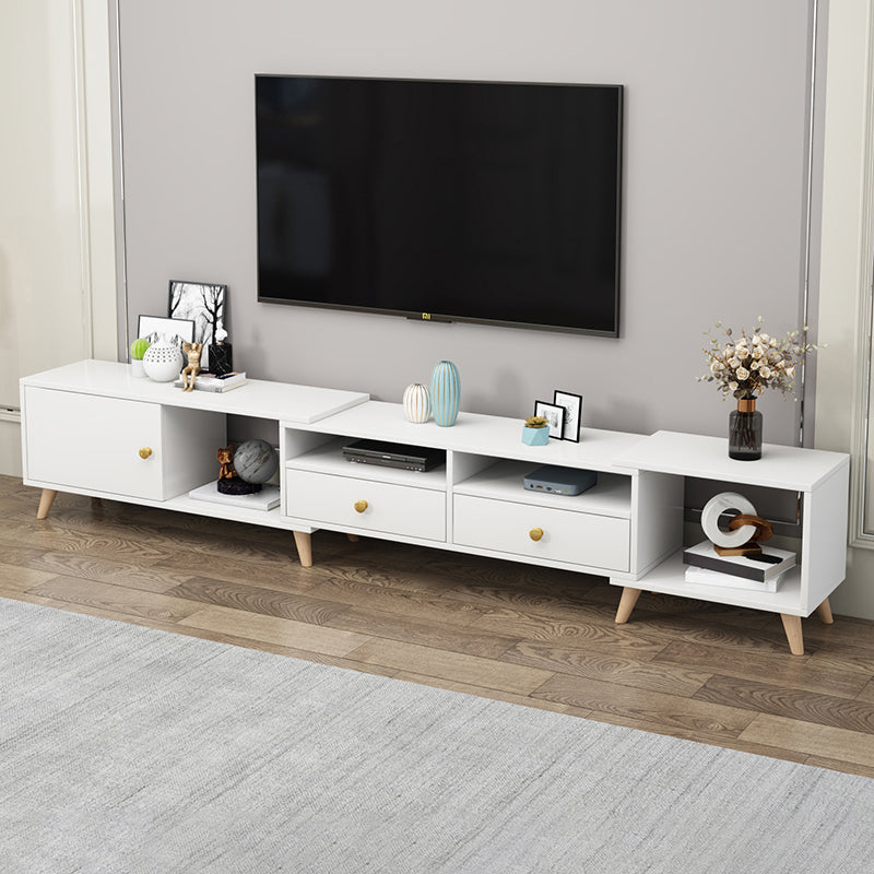 Scandinavian TV Console with Drawers Engineered Wood TV Stand
