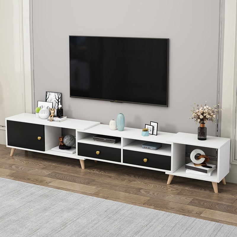 Scandinavian TV Console with Drawers Engineered Wood TV Stand