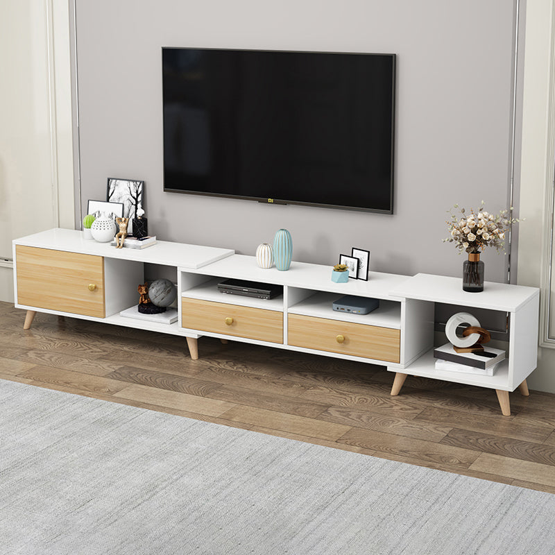 Scandinavian TV Console with Drawers Engineered Wood TV Stand