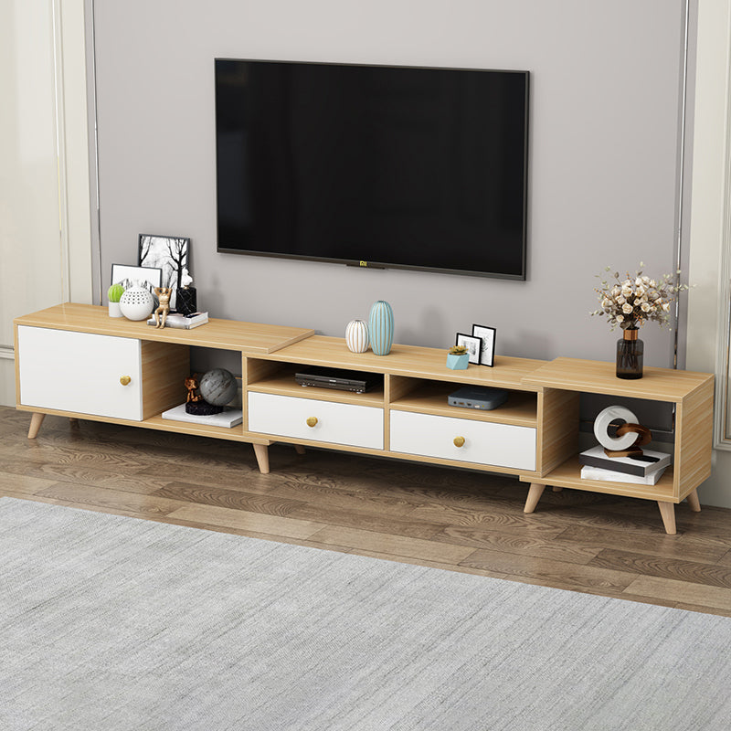 Scandinavian TV Console with Drawers Engineered Wood TV Stand