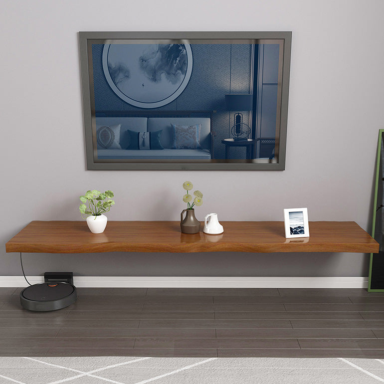 Contemporary Wood TV Media Stand Floating Brown TV Stand Console