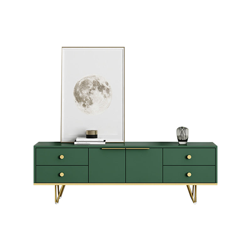 Glam TV Media Stand with Drawers Faux Wood Media Console for Living Room