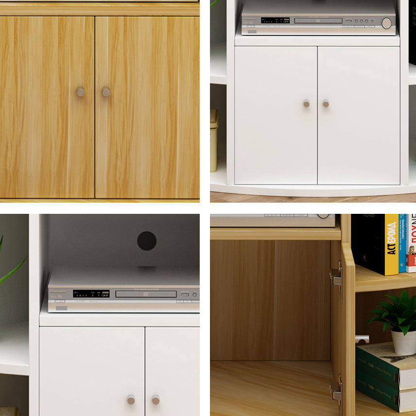 Engineered Wood TV Stand Modern Style Corner TV Cabinet with Door
