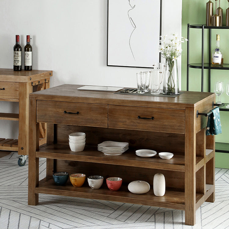 Modern Stationary Kitchen Island table Wood Kitchen Island table