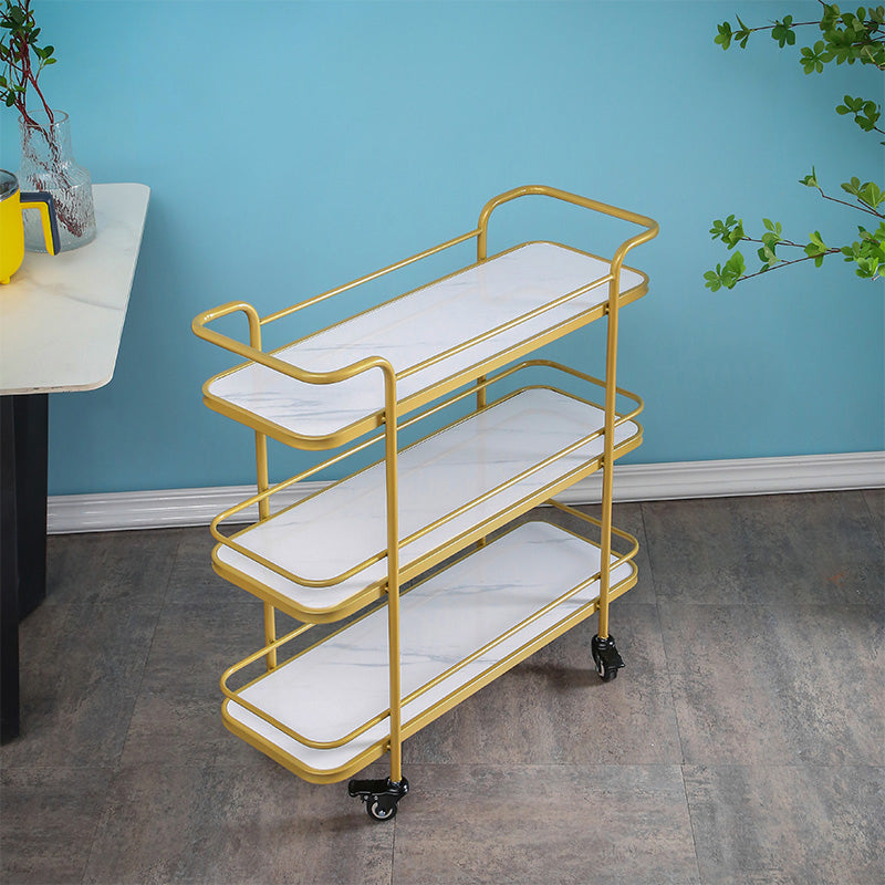 Modern Rolling Prep Table Metal Rectangular Prep Table for Home Use