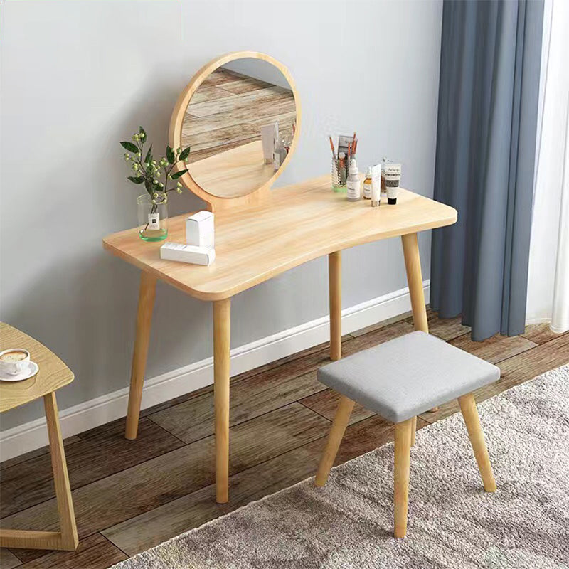 28.7" Height Wooden Makeup Vanity Desk Vanity in White /blue / Natural