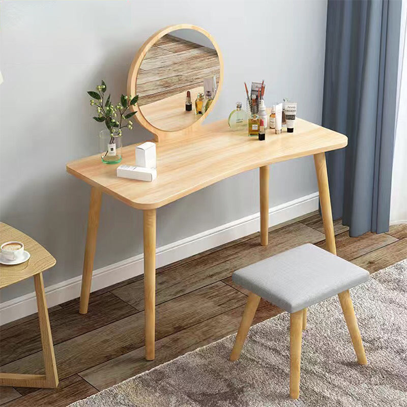 28.7" Height Wooden Makeup Vanity Desk Vanity in White /blue / Natural