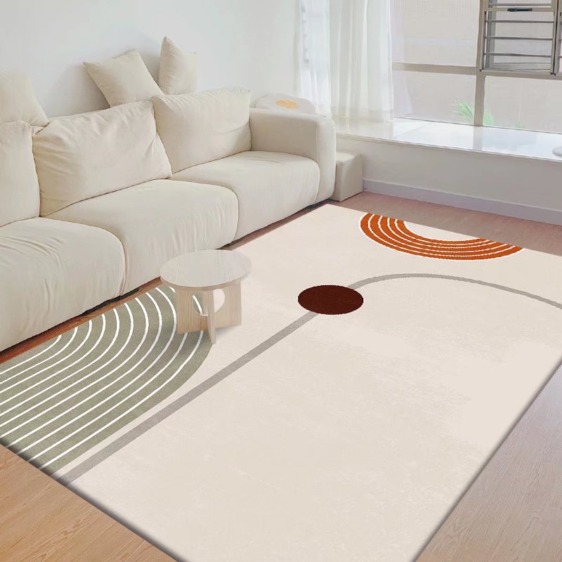 Green Modern Rug Polyester Color Block Rug Stain Resistant Rug for Home Decor