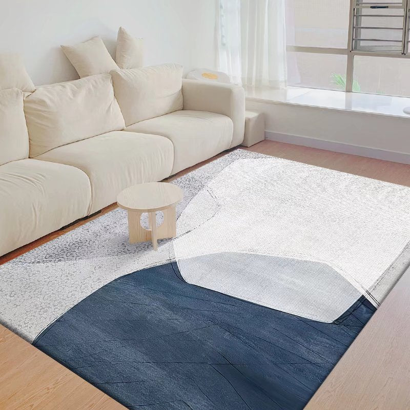 Green Modern Rug Polyester Color Block Rug Stain Resistant Rug for Home Decor