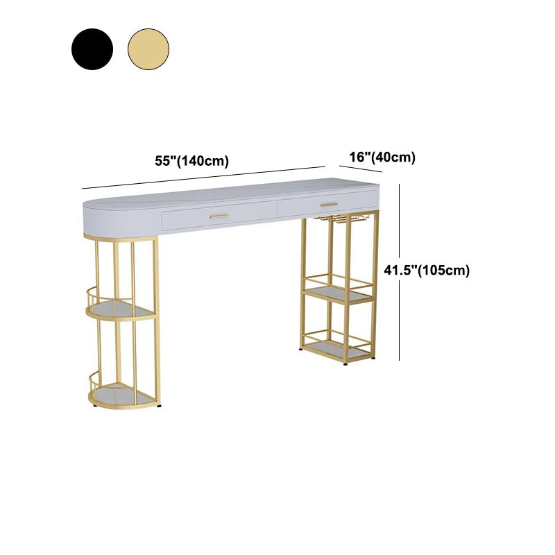 Living Room Double Pedestal Pub Table Contemporary Stone Bistro Bar Table
