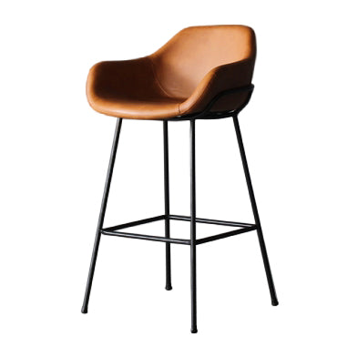 Industrial Style Metal Bar-stool Leather Counter Bar Stool for Kitchen Bar