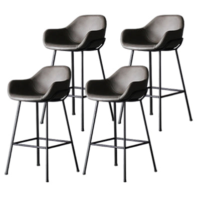 Industrial Style Metal Bar-stool Leather Counter Bar Stool for Kitchen Bar