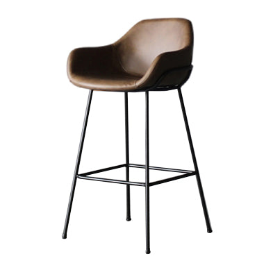 Industrial Style Metal Bar-stool Leather Counter Bar Stool for Kitchen Bar
