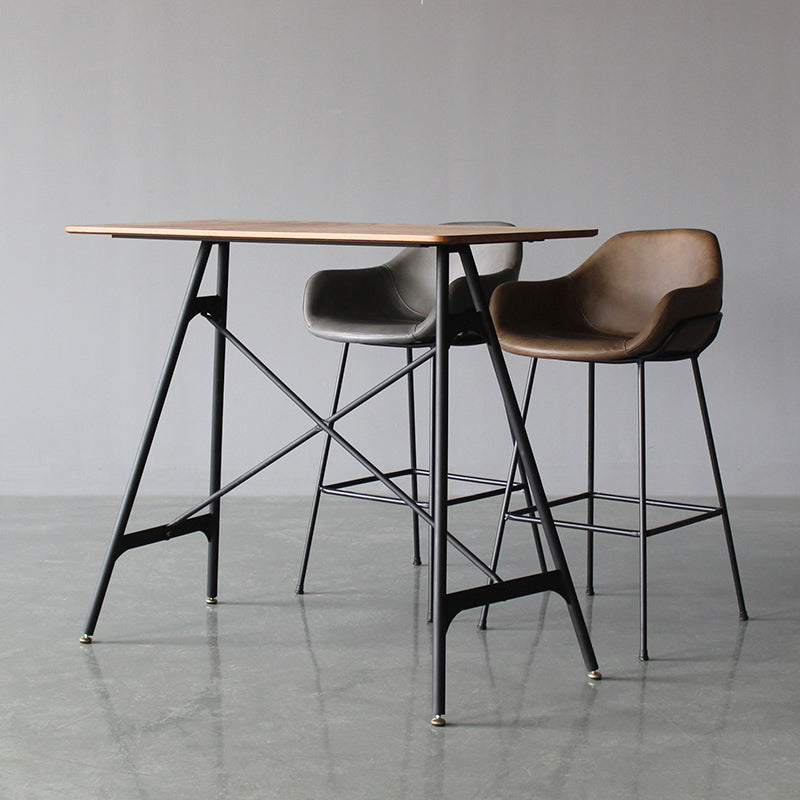 Industrial Style Metal Bar-stool Leather Counter Bar Stool for Kitchen Bar