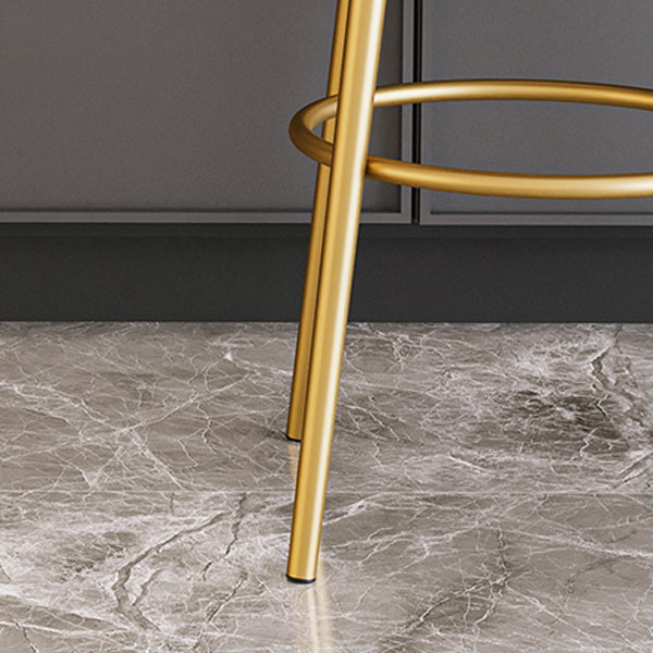 Glam Style Upholstered Fabric Dining Side Stools for Home Armless Low Back Barstool