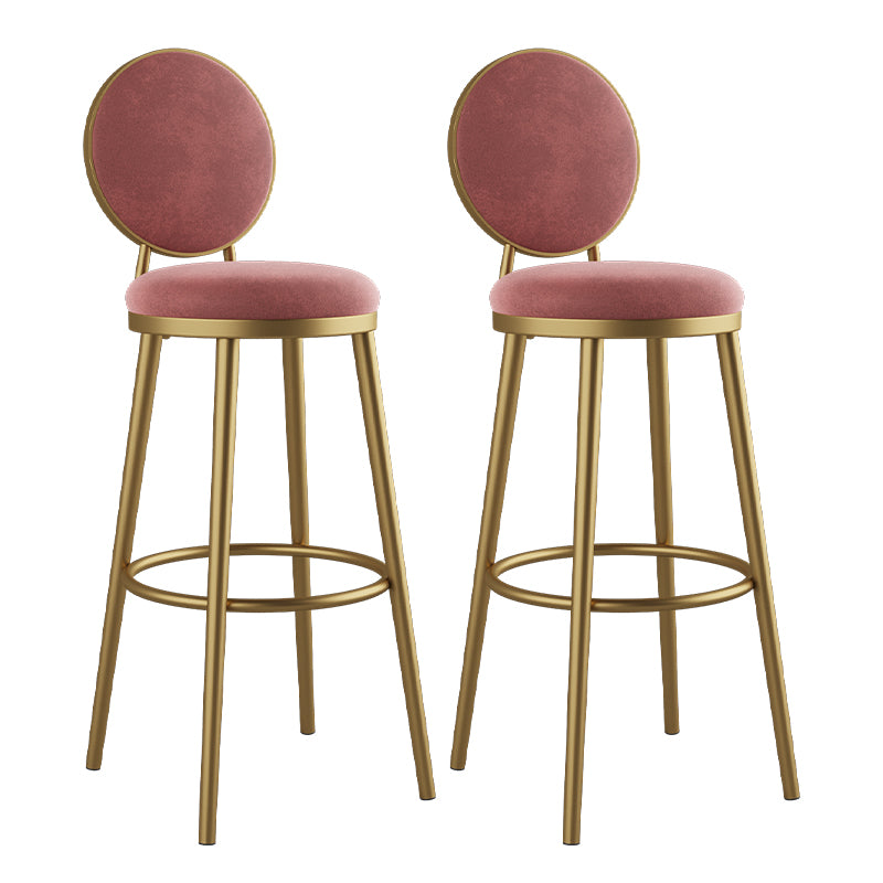 Glam Style Upholstered Fabric Dining Side Stools for Home Armless Low Back Barstool