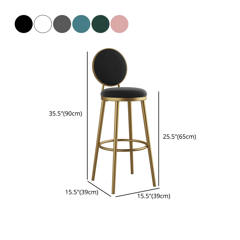 Glam Style Upholstered Fabric Dining Side Stools for Home Armless Low Back Barstool