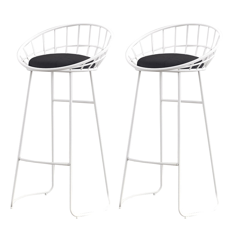 Scandinavian Design Upholstered Bar Stools Armless Stools with Cushion