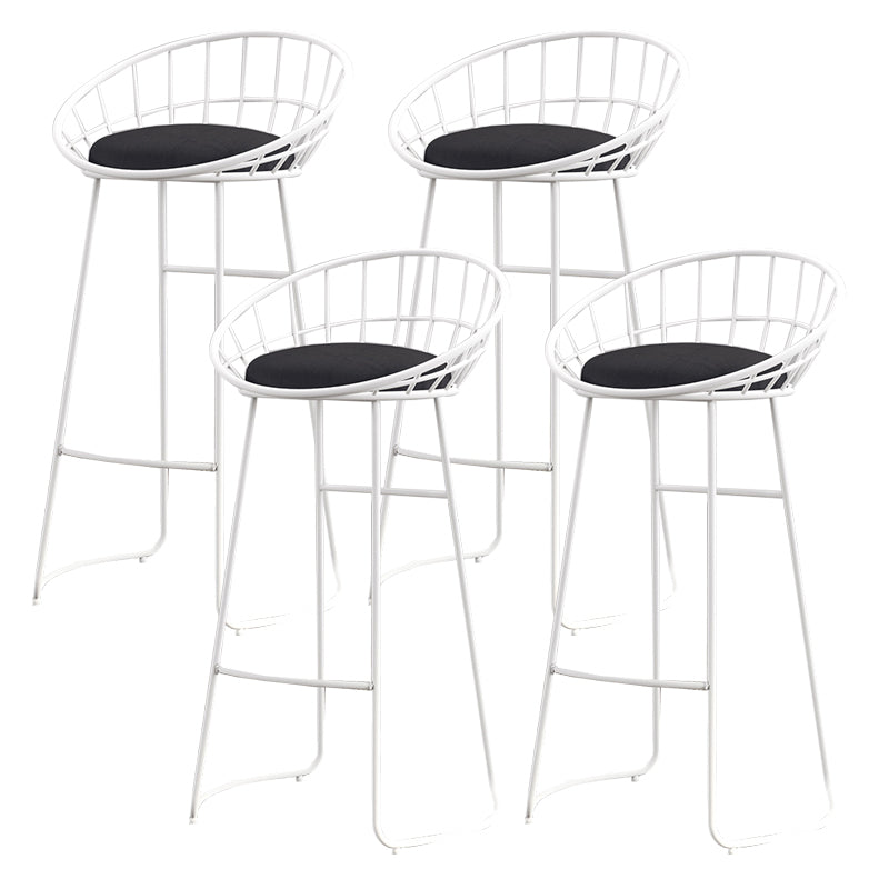 Scandinavian Design Upholstered Bar Stools Armless Stools with Cushion