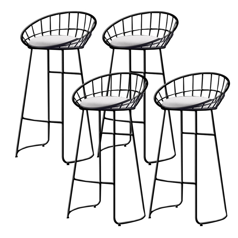 Scandinavian Design Upholstered Bar Stools Armless Stools with Cushion