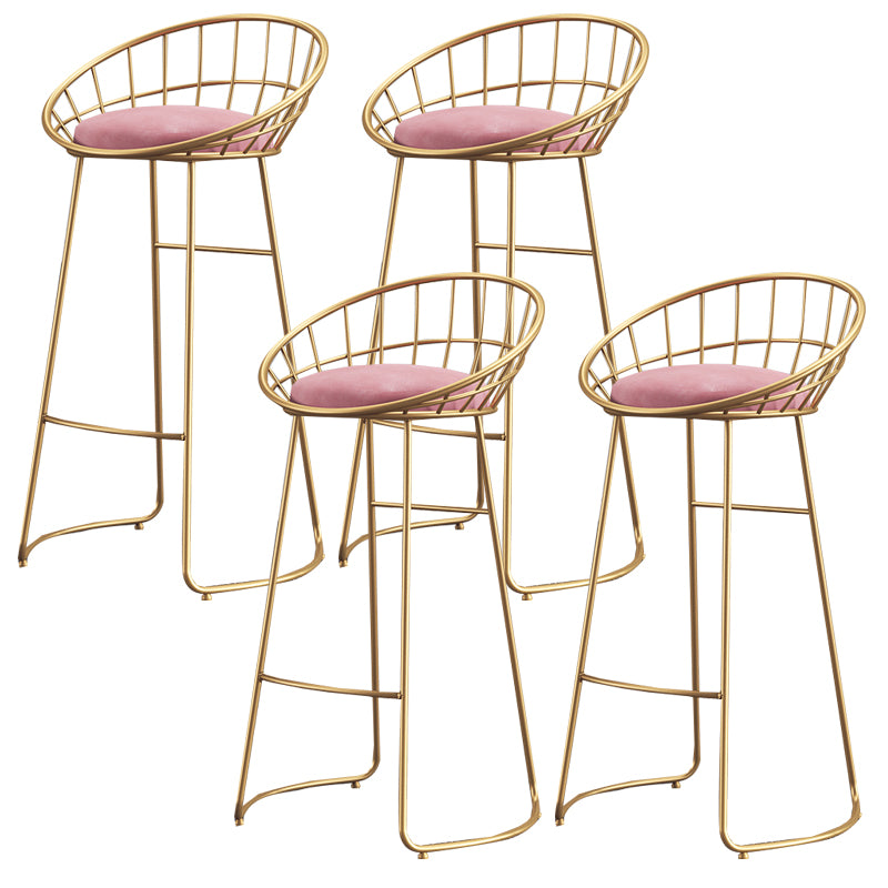 Scandinavian Design Upholstered Bar Stools Armless Stools with Cushion