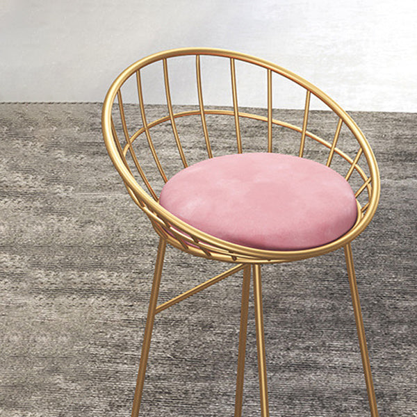 Scandinavian Design Upholstered Bar Stools Armless Stools with Cushion