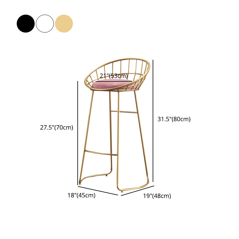 Scandinavian Design Upholstered Bar Stools Armless Stools with Cushion