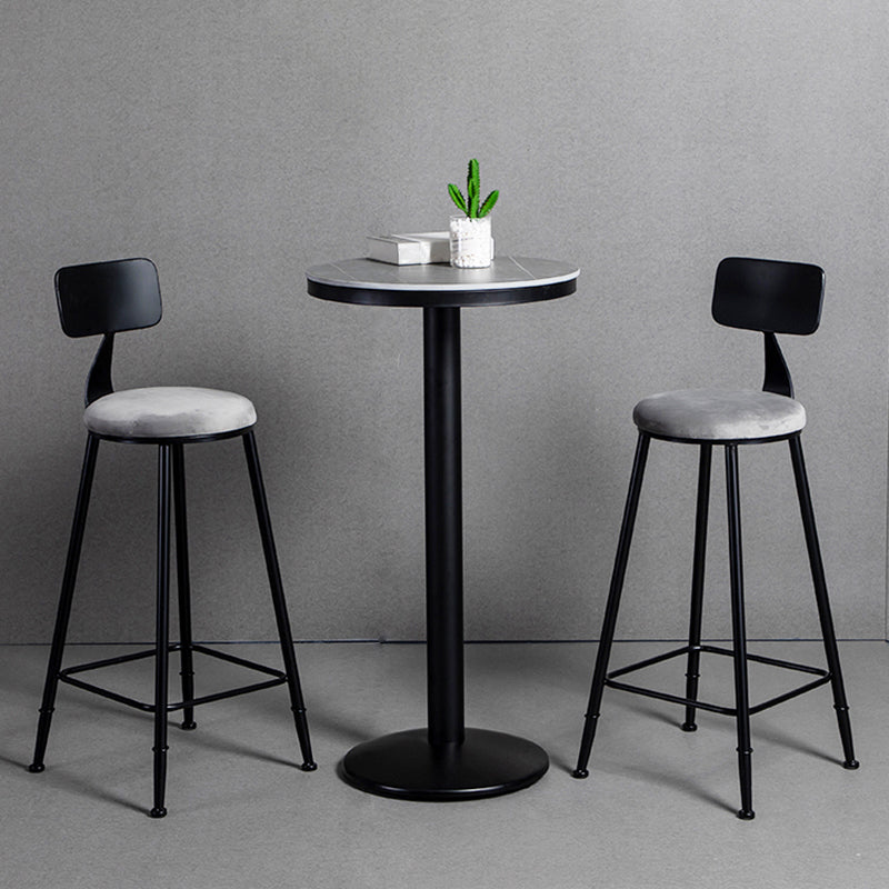 Industrial 1/2/3 Pieces Round Bar Table Set Sintered Stone Bistro Set