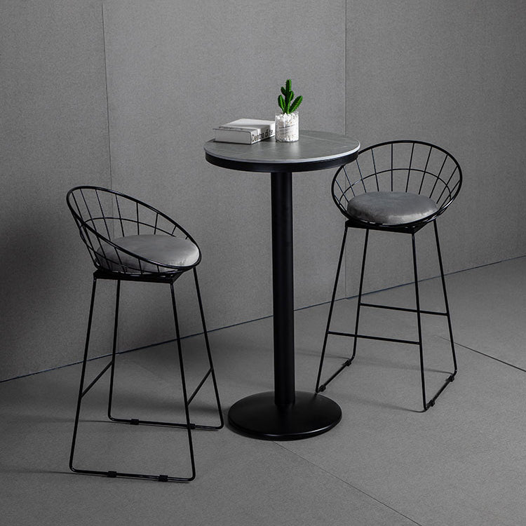 Industrial 1/2/3 Pieces Round Bar Table Set Sintered Stone Bistro Set