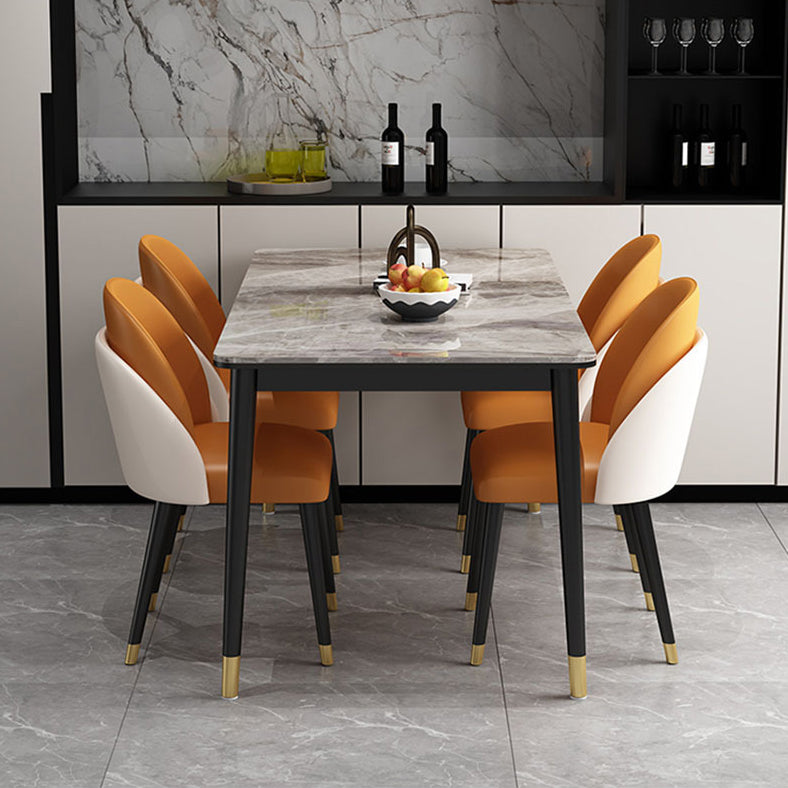 Glam Style Rectangle Dining Set 1/2/5/7 Pieces Dining Set for Dining Areas