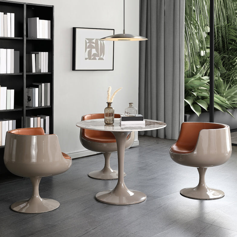 Modern Sintered Stone Dining Table Set Round 1/2/4/5 Pieces Dining Set