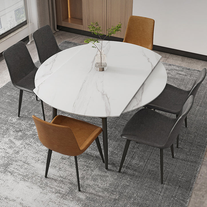 Contemporary Style Sintered Stone Dining Round Table Set 1/4/5/7 Pieces Dining Set