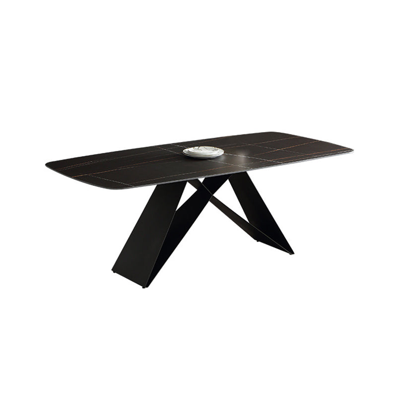 Modern Sintered Stone Top Dining Set Rectangle 1/4/5/7 Pieces Dining Area Table Set