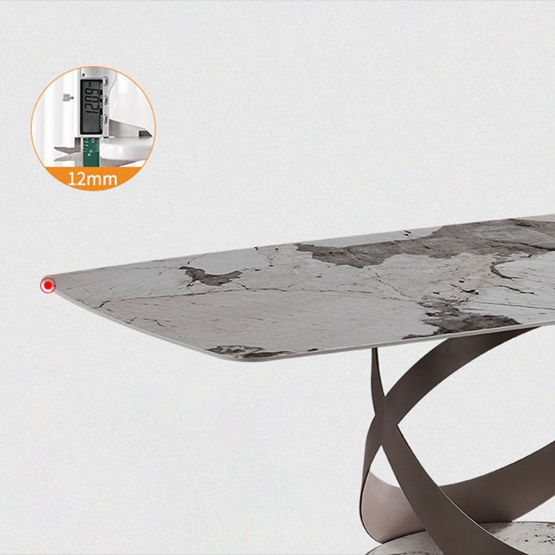 Modern Rectangle Dining Table Set 1/4/5/6/7 Pieces Dinette Set with Sintered Stone Top