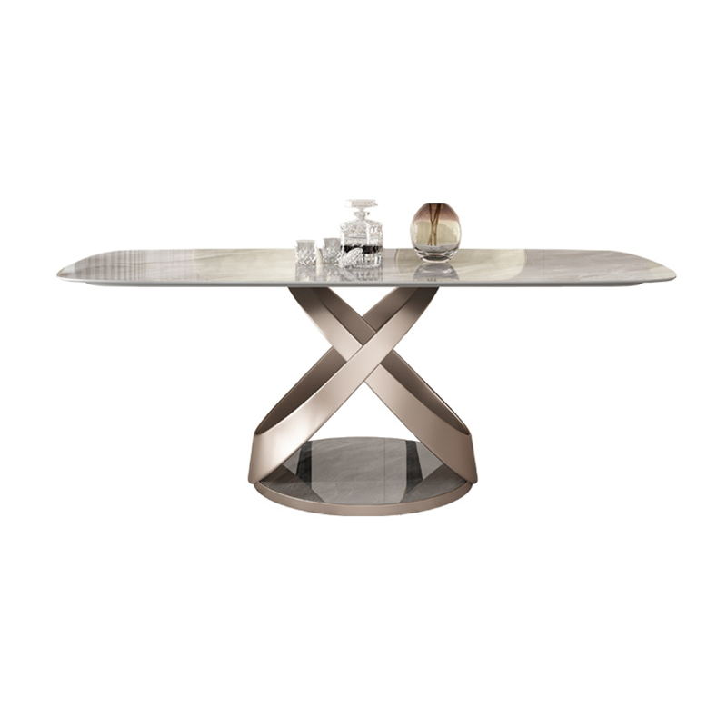 Nordic Sintered Stone Top Dining Set Rectangle 1/4/5/6/7 Pieces Dining Table Set