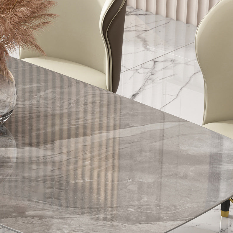 Nordic Sintered Stone Top Dining Set Rectangle 1/4/5/6/7 Pieces Dining Table Set