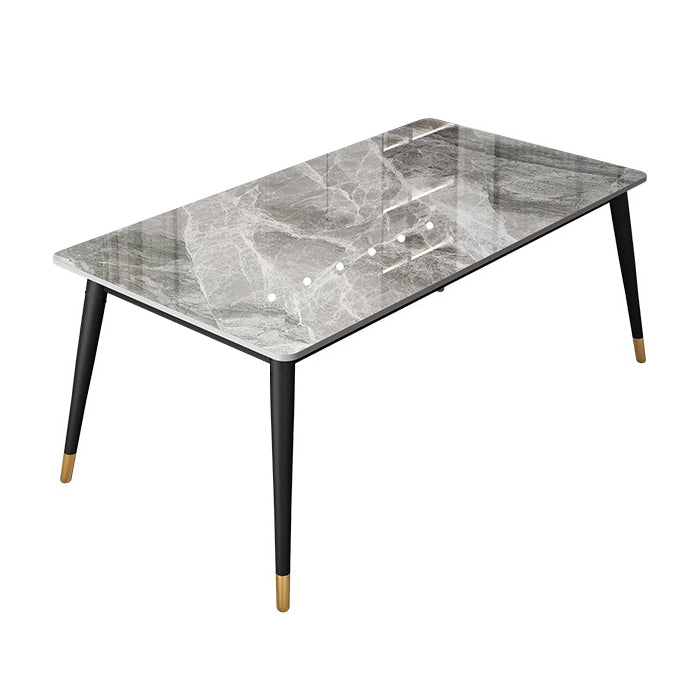 Gray Sintered Stone Dining Table Traditional Luxury Dining Table with 4 Legs