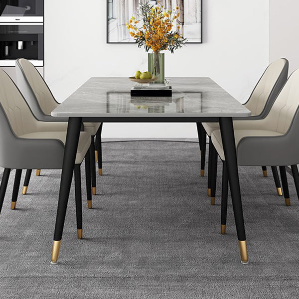 Gray Sintered Stone Dining Table Traditional Luxury Dining Table with 4 Legs