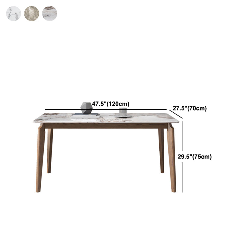 Rectangle Stone Table Modern Standard Height Dining Table with 4 Legs