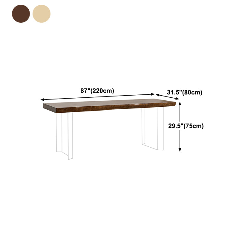 Modern Style Dining Table Solid Wood Rectangle Table with Acrylic Base