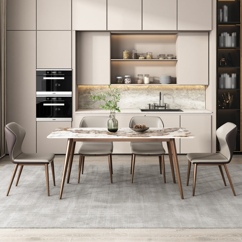 Rectangle Sintered Stone Dining Table Modern Style Dining Room Table