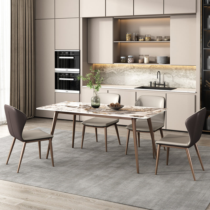 Rectangle Sintered Stone Dining Table Modern Style Dining Room Table