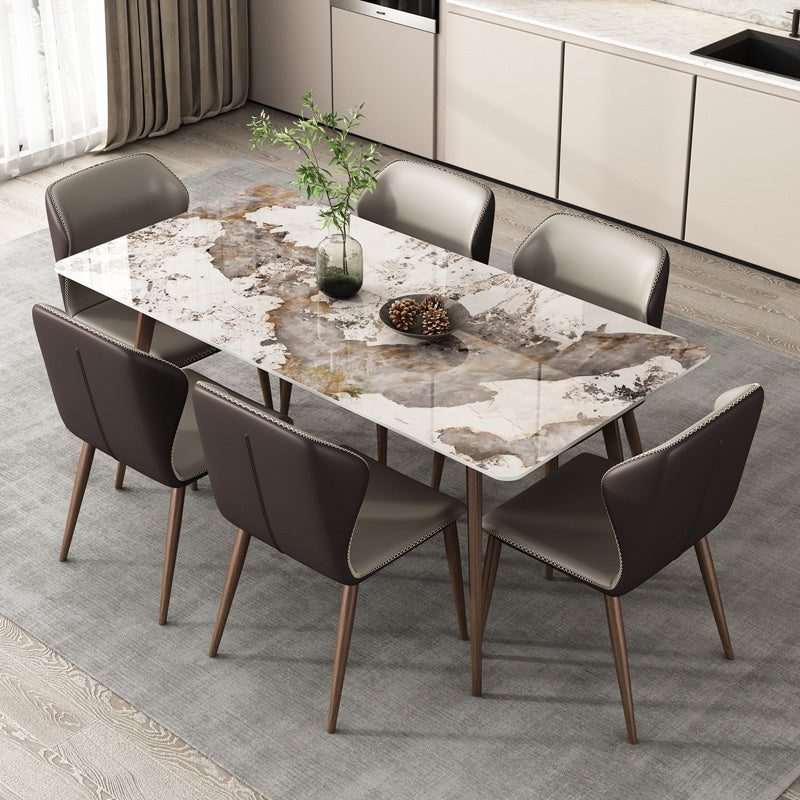Rectangle Sintered Stone Dining Table Modern Style Dining Room Table