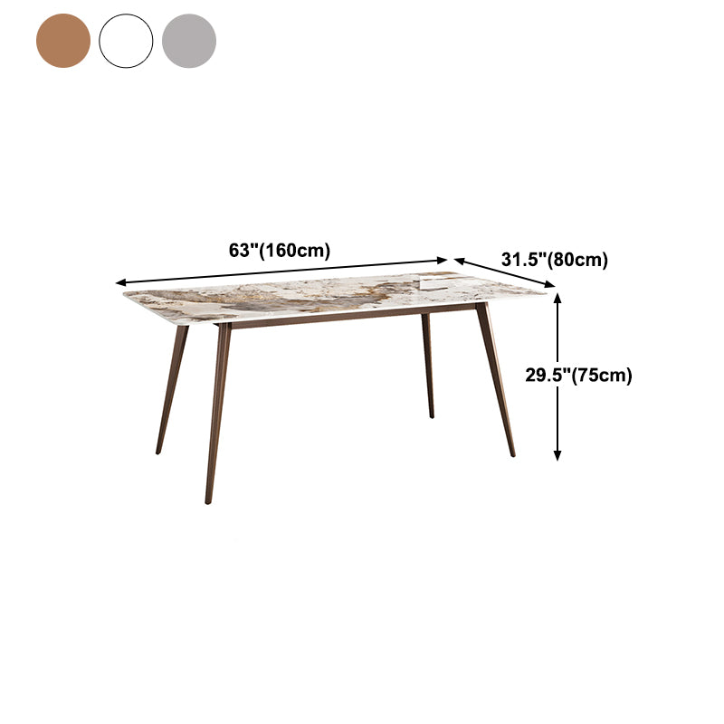Rectangle Sintered Stone Dining Table Modern Style Dining Room Table