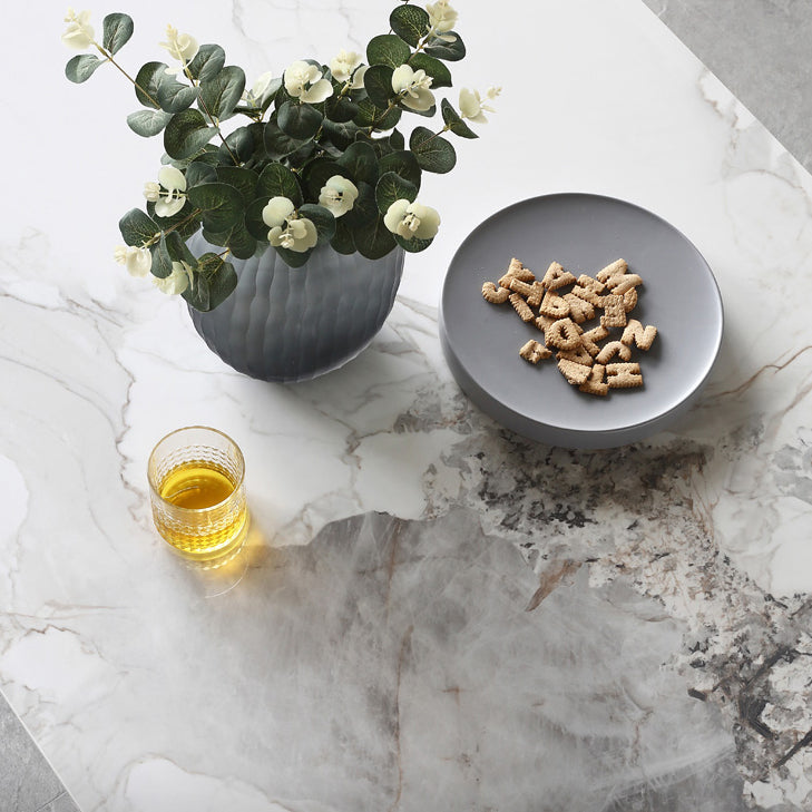 Rectangle 4 Legs Dining Table Modern Sintered Stone Dining Room Table